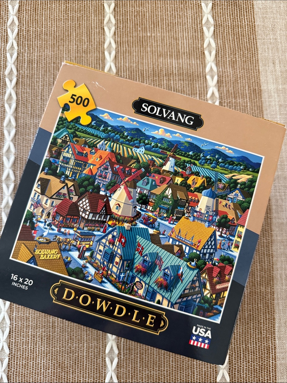 Solvang Dowdle 500-Piece Colorful Village Puzzle - Blue, Red, Yellow